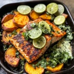 Sheet Pan Chipotle Salmon with Cilantro Lime Special Sauce