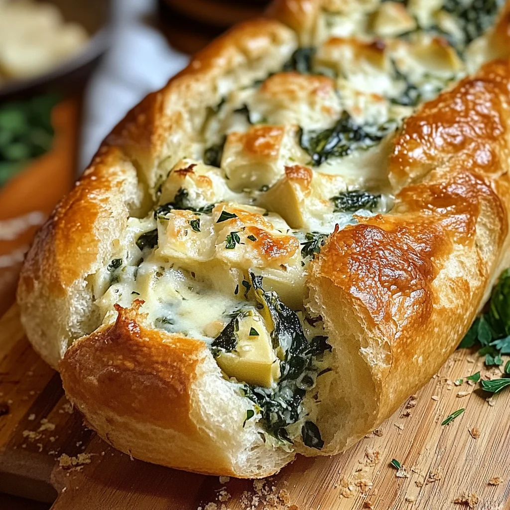 Spinach and Artichoke Stuffed Bread