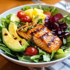 Teriyaki Sesame Grilled Salmon Salad