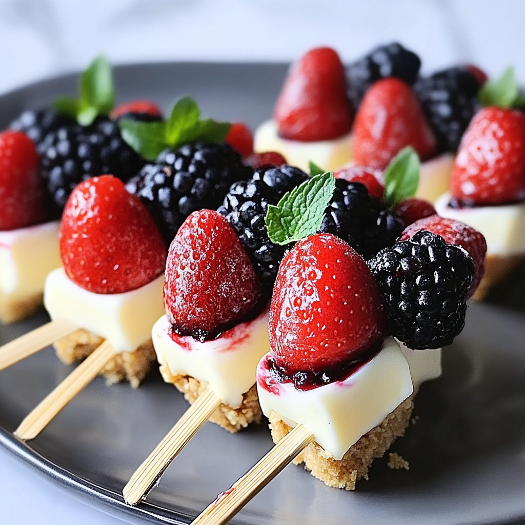 Berry Cheesecake Dessert Kabobs