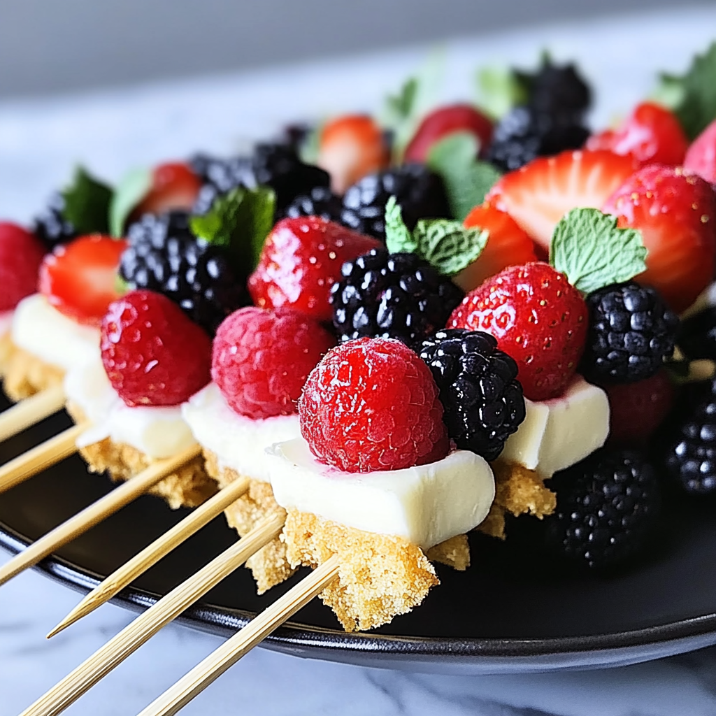 Berry Cheesecake Dessert Kabobs