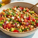 Mediterranean Chickpea Feta Salad