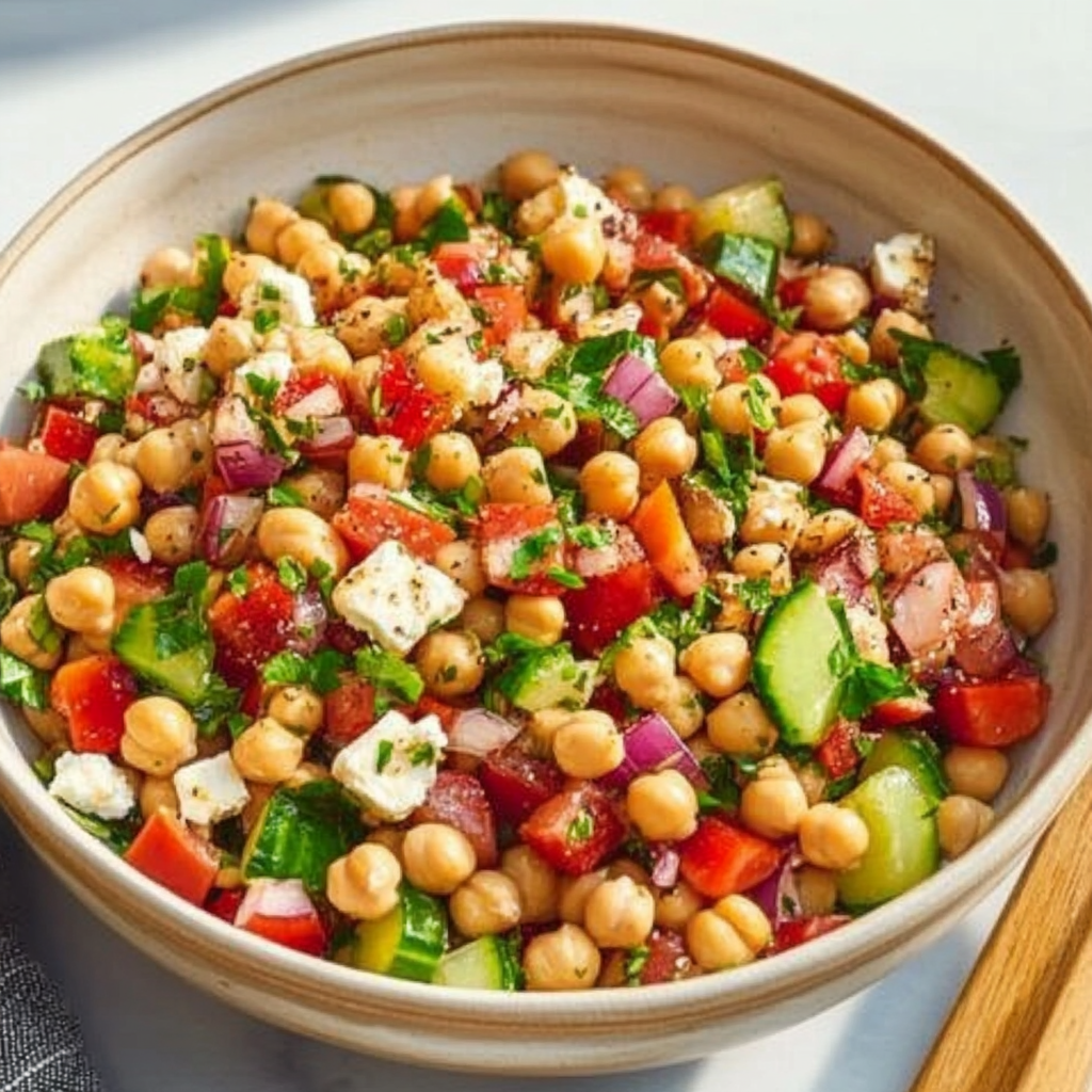 Mediterranean Chickpea Feta Salad