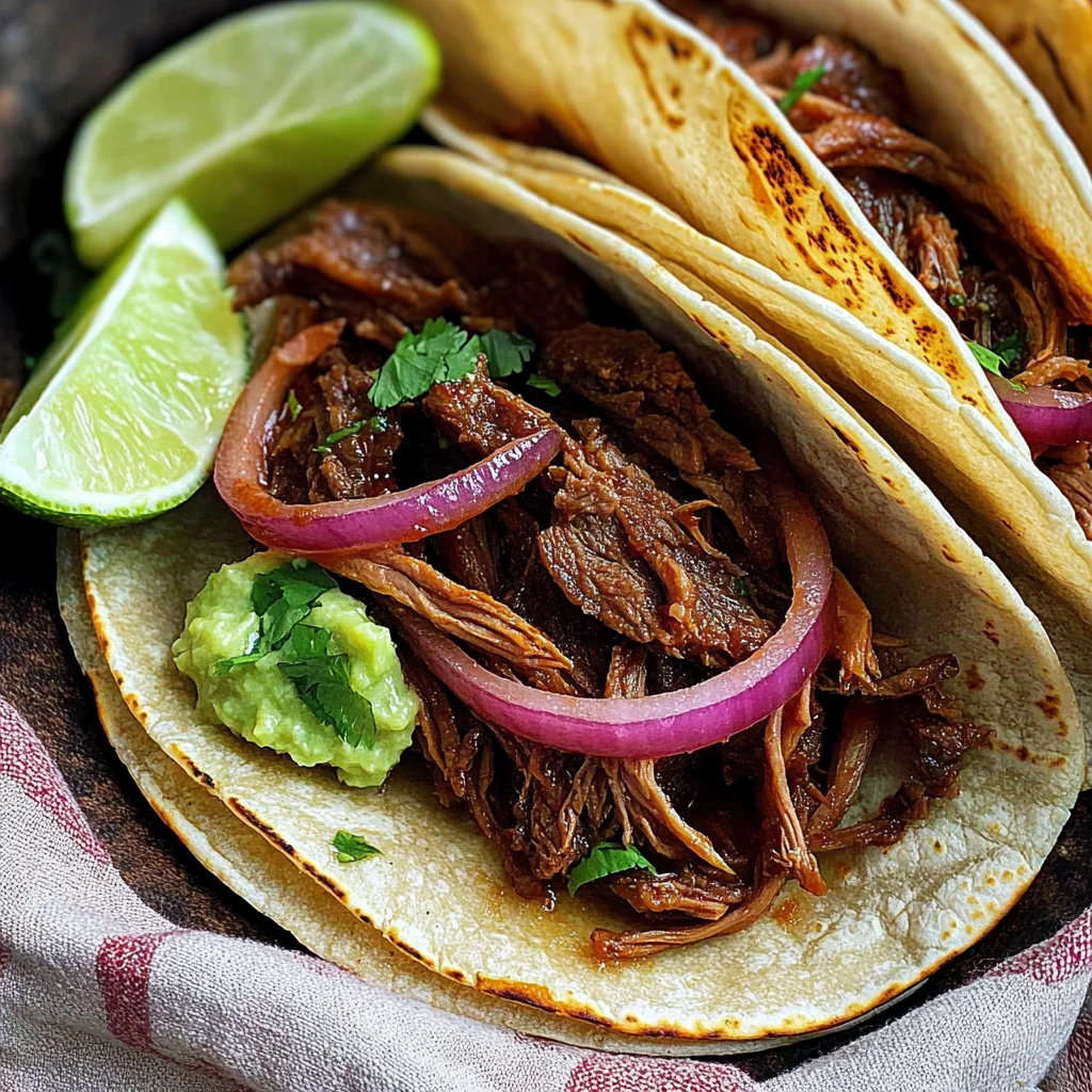 Achiote Shredded beef Tacos