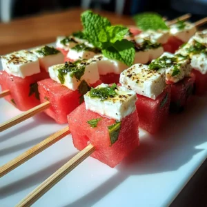 Amazing Watermelon Feta Skewers in 15 Minutes