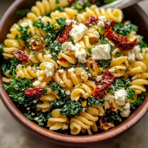 Easy Mediterranean Pasta and Kale Salad