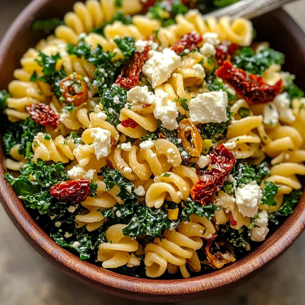 Easy Mediterranean Pasta and Kale Salad