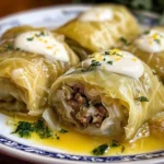 Lahanodolmades: Greek Cabbage Rolls with Egg Lemon Sauce