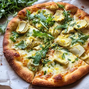 Lemon Artichoke Arugula Pizza