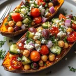 Mediterranean Stuffed Sweet Potatoes
