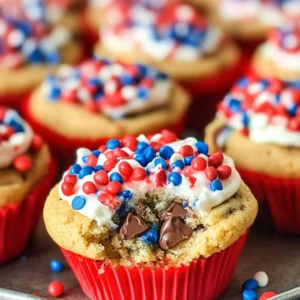 Patriotic Chocolate Chip Cookie Cups