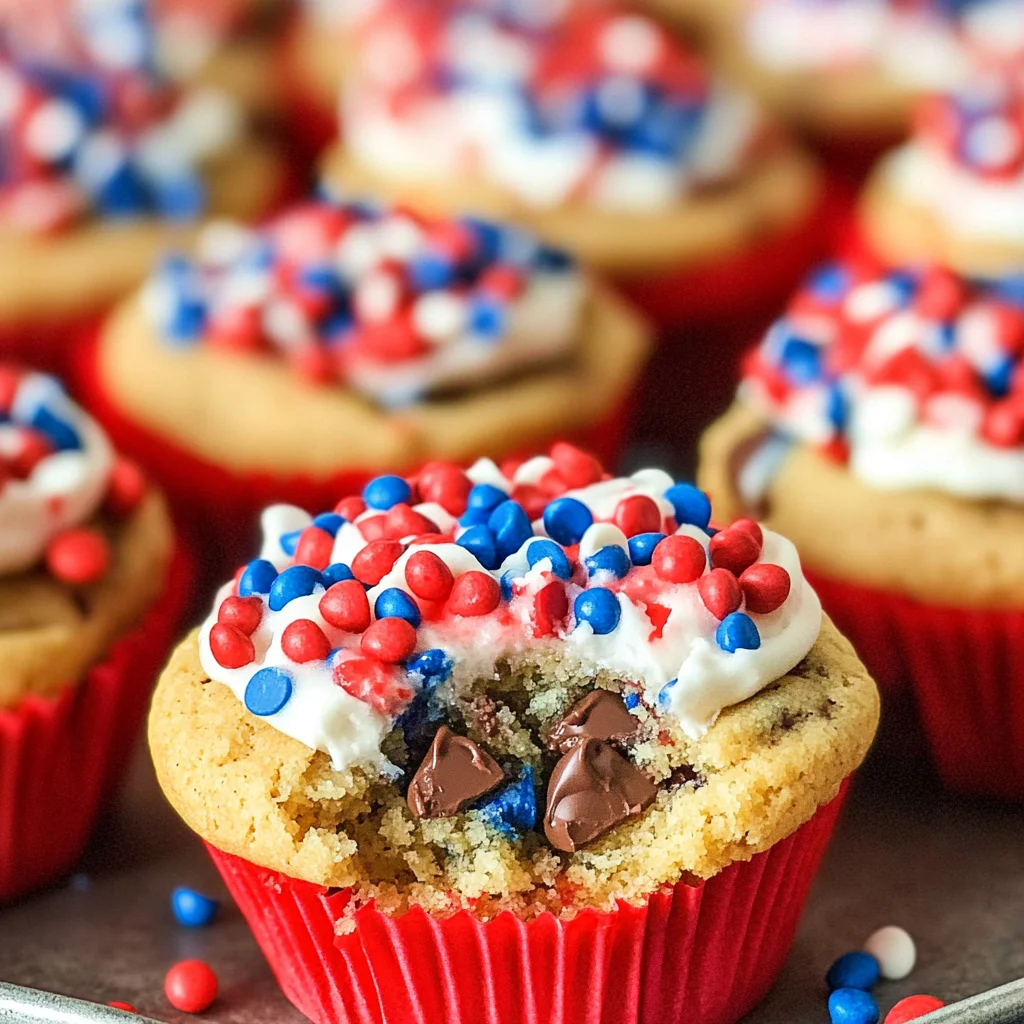 Patriotic Chocolate Chip Cookie Cups