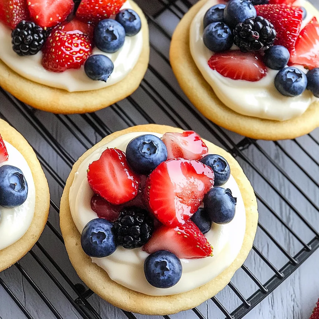 Red White and Blue Mini Fruit Pizzas