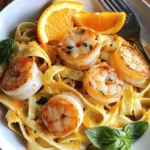 Shrimp Scallop Pasta With Orange Cream Sauce