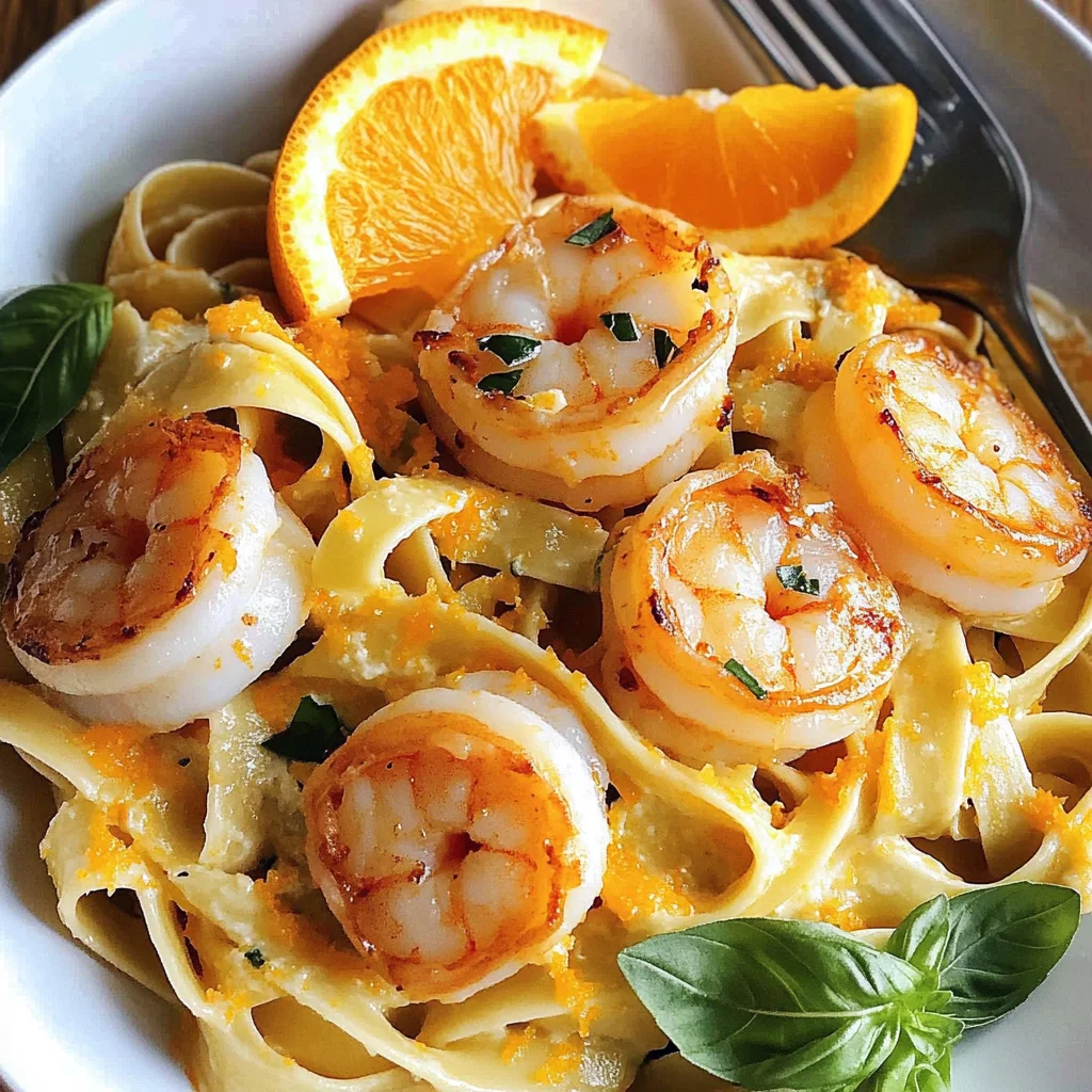 Shrimp Scallop Pasta With Orange Cream Sauce