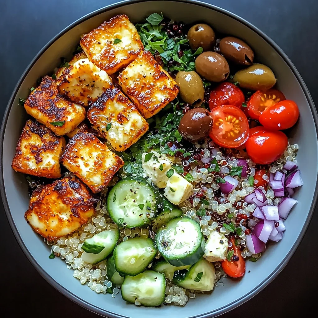 Speedy Crispy Halloumi Greek Power Bowl