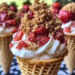 Strawberry Crunch Cheesecake Cones