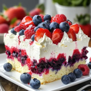 Summer Berry Poke Cake
