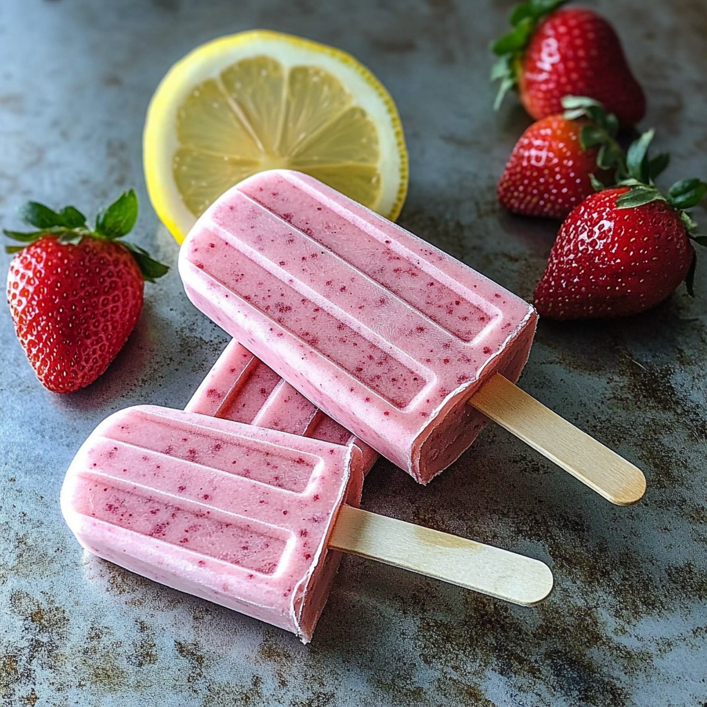 Keto Strawberry Lemonade Popsicles
